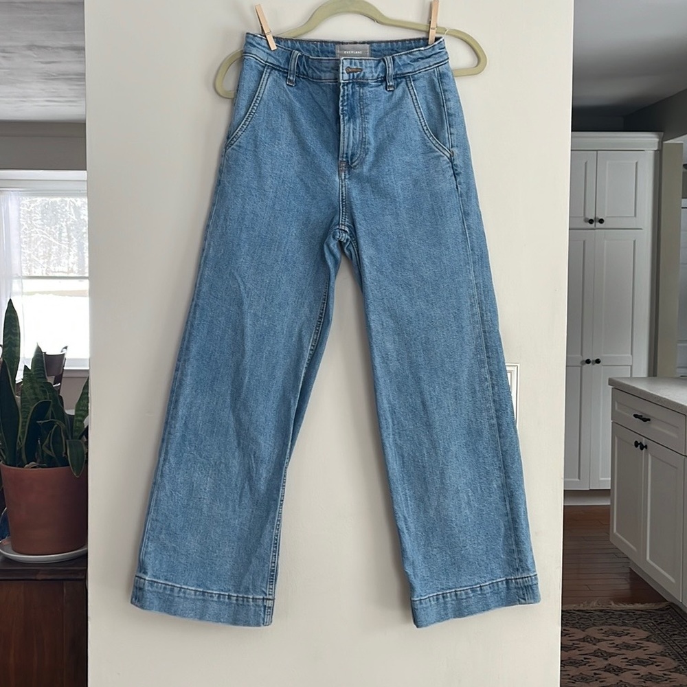 Everlane wide leg cropped jean